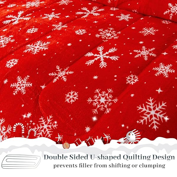YIYEA CHRISTMAS FLUFFY KING SIZE COMFORTER SET, LUXURY FAUX FUR COMFORTER, ULTRA SOFT PLUSH FUZZY VELVET BEDDING COMFORTER SETS FOR FALL WINTER, COZY WARMTH, NO SHEDDING, 3PC, KING