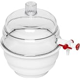 SP Bel-Art &ldquo;Space Saver&rdquo; Vacuum Desiccator, Clear White Polypropylene Bottom with Flat Dome Top, Airtight Seal for Moisture Control, 0.09 cu ft Vacuum Chamber for Lab Storage &amp; Sample Protection Made in USA