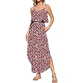 AUSELILY Womens Summer Dresses 2025 Adjustable Strappy Beach Sundress Casual Midi Dress with Pockets