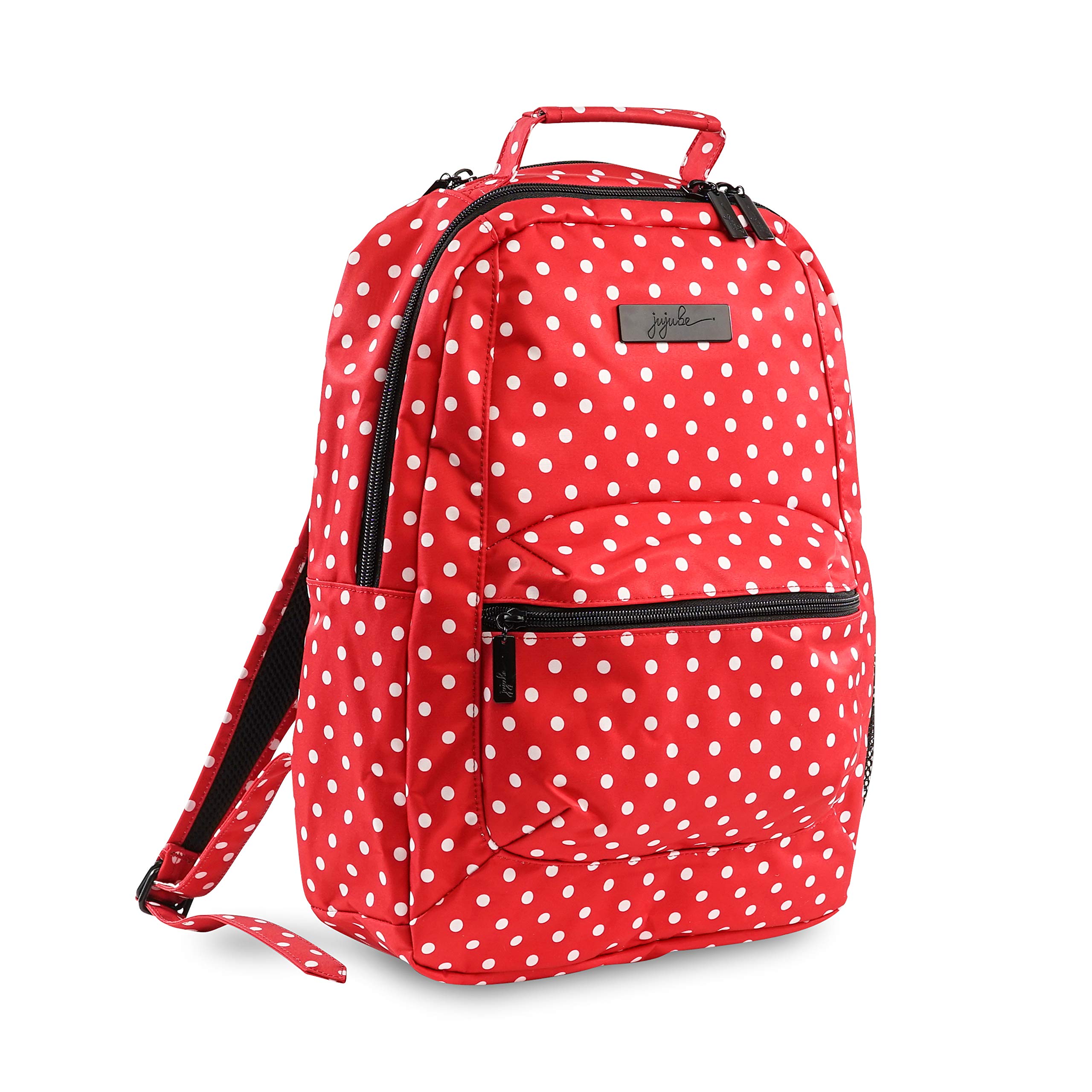 JuJuBe Be Packed Backpack/Diaper Bag, Black Ruby - Red/White Polka Dots
