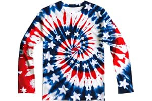 DMPROD Kids Tie Dye Sun Protection Shirt UPF 50+ Long Sleeve Rash Guard Swim Shirts for Boys Girls