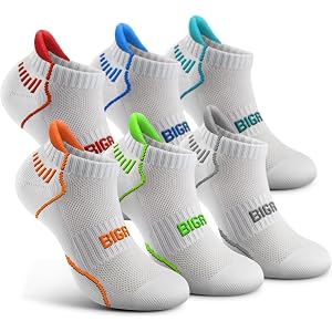 Kids Ankle Socks Low Cut Athletic Running Socks Cushioned Arch Support for Boys Girls 4-12 Years 6 Pairs