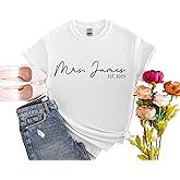 Merrvey Personalized Mrs Bride Shirt for Women Mrs Tshirt for the Bride 2026 Est Plus Size Bridal Shirt Engagement Gift Fiance Tee Mrs Gift for Wedding