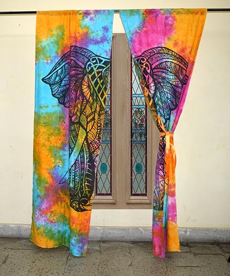Buy Raj Hanidcrafts Multicolor Elephant Tapestry Curtain Window