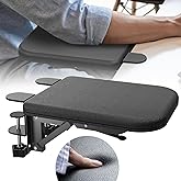 NODOCA Arm Rest for Desk, 9.8'' Ergonomics Desk Extender, Soft Sponge Built-in, Punch-Free Clamp on, Foldable Arm Support for