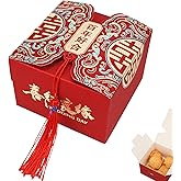 HannaFires 20PCS Chinese Wedding Candy Double Happiness Favor Boxes - Party Favor Souvenir Decoration Box, Creative Square Candy Boxes for Parties, Traditional Style Gift for Guests. Thank-you Gift
