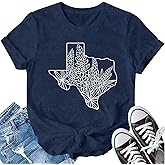 LBP Texas Shirt for Women Texas Map T-Shirt Vintage State Pride Map Tee Tops