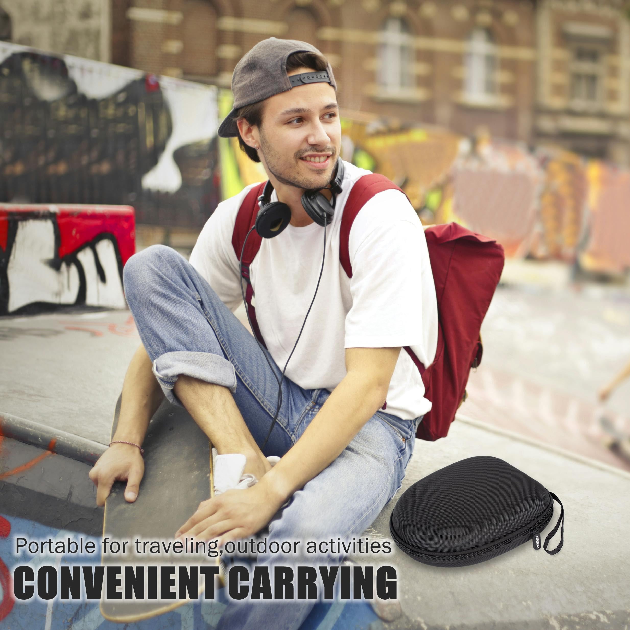 Ginsco Universal Headphone Case Compatible with JBL Tune 510BT 720BT, Sony WH-CH 720N/WH-CH520, Soundcore Q20/Q30 BERIBES KVIDIO TOZO etc, 1680D Oxford Travel Carrying Hard Shell Case Black