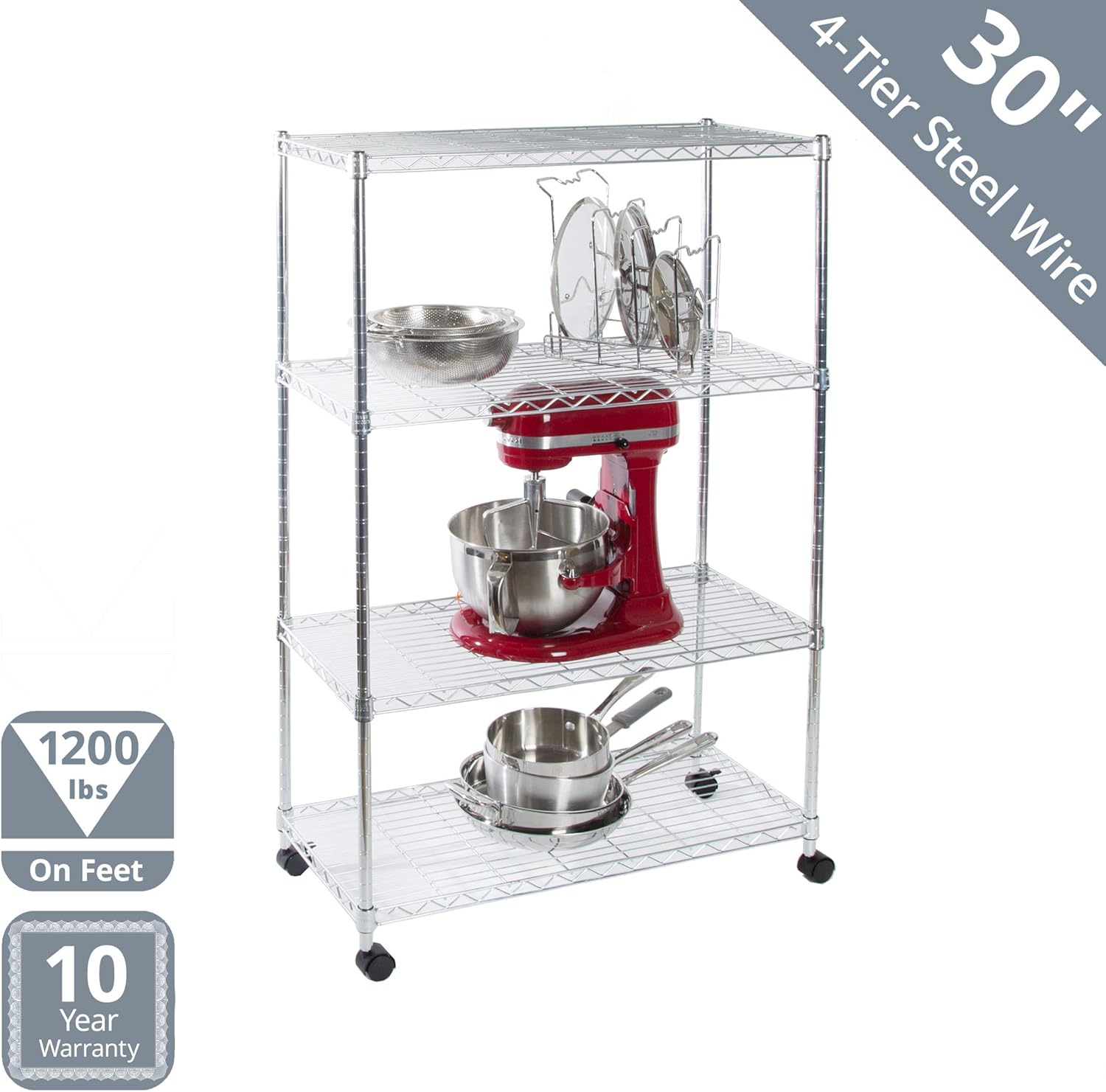 Seville Classics 5-Tier Black Epoxy Steel Wire Shelving, 30" W x 14" D x 60" H: Home & Kitchen