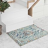Easy-Going Boho Area Rug 2x3 Washable Entryway Rugs Front Door Mat Indoor Entrance Non-Slip Medallion Distressed Small Entry Rug for Living Room Bedroom Bathroom Lightweight Carpet, Vintage Multi