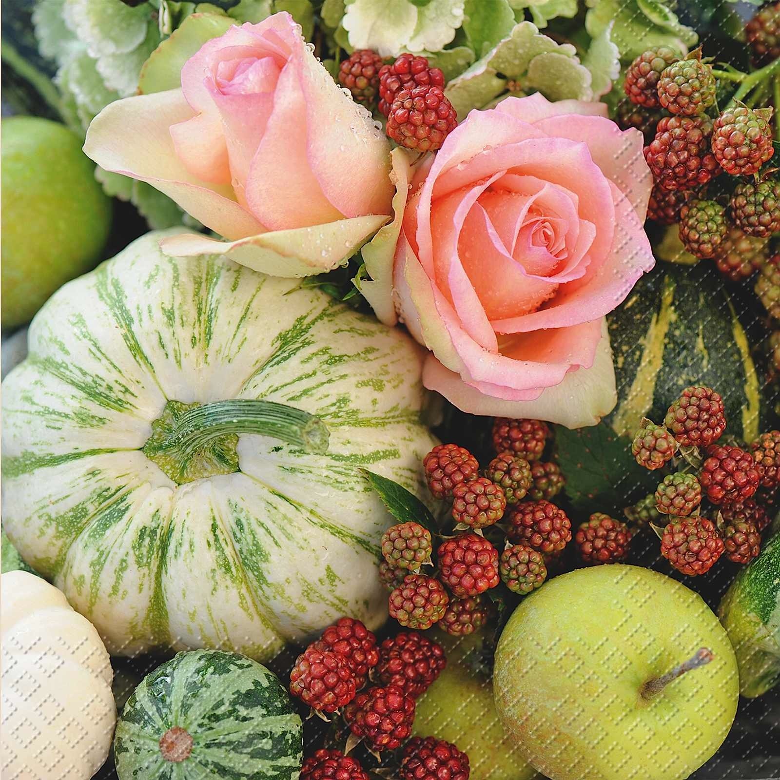 Stewo Gerda Fruit & Vegetables design 3 ply printed paper napkin 20 Pack - 33x33cm