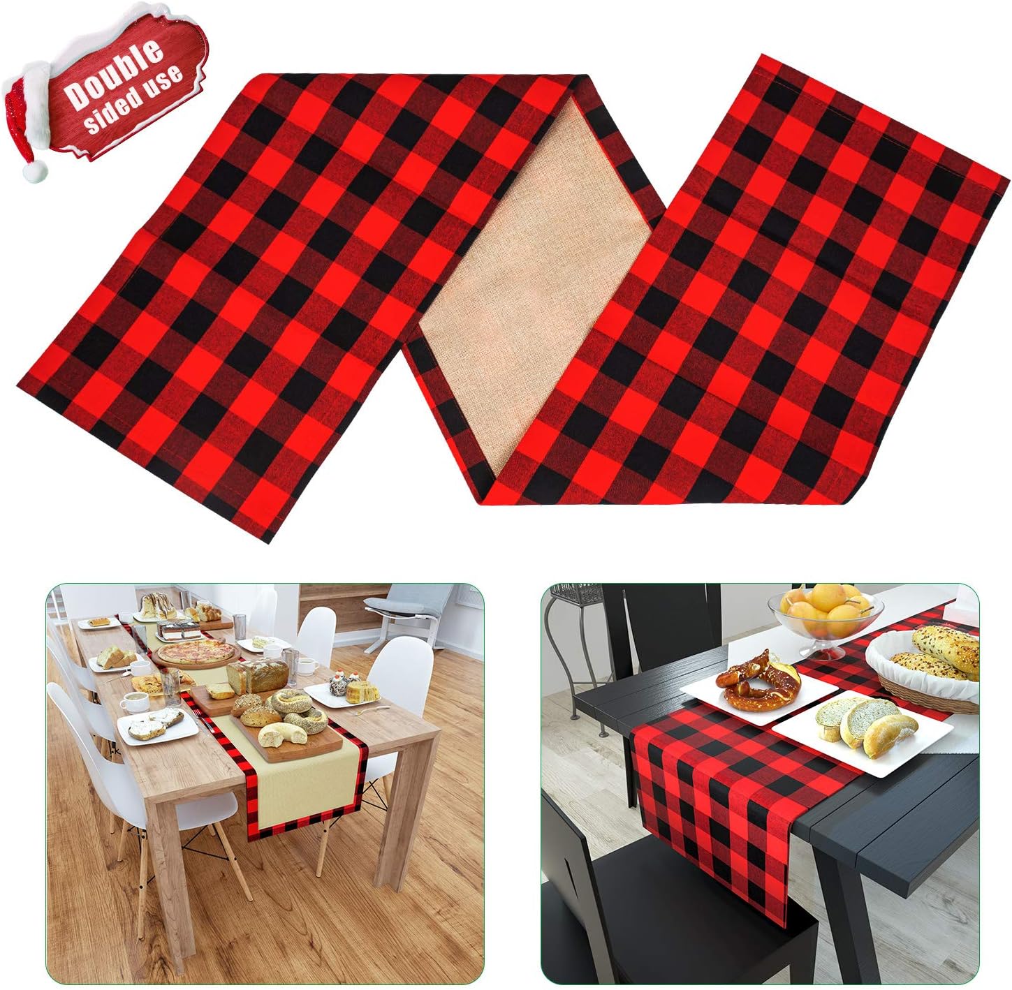 Best red and black checkered table runner
