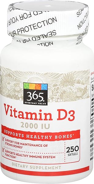 365 EVERYDAY VALUE, VITAMIN D3 2000 IU, 250 CT