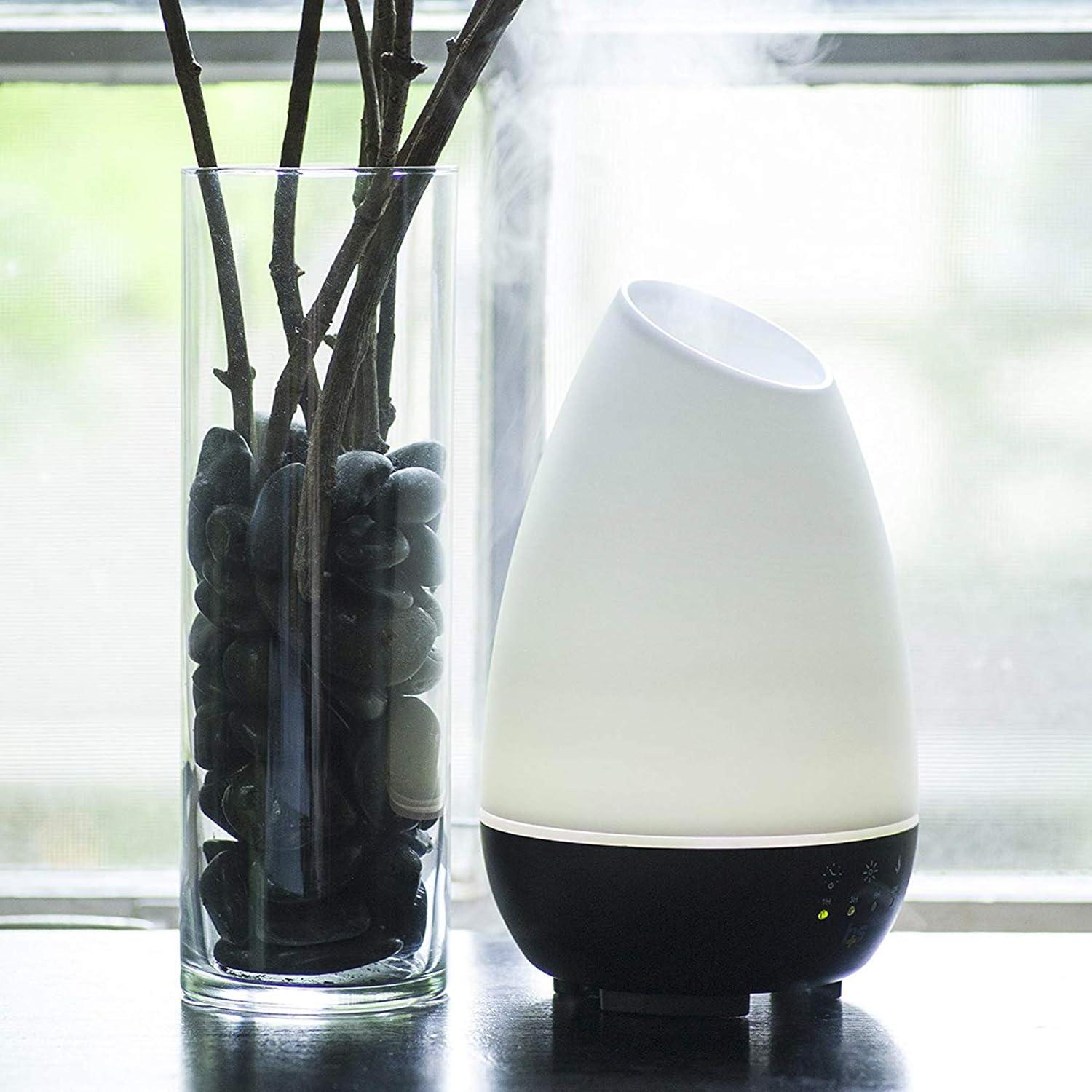 HealthSmart Aromatherapy Essential Oil Diffuser and Cool Mist Humidifier with 500ML Tank Ideal for Large Rooms Features Adjustable Timer, Mist Mode and 7 LED Light Colors, White: Health & Personal Care