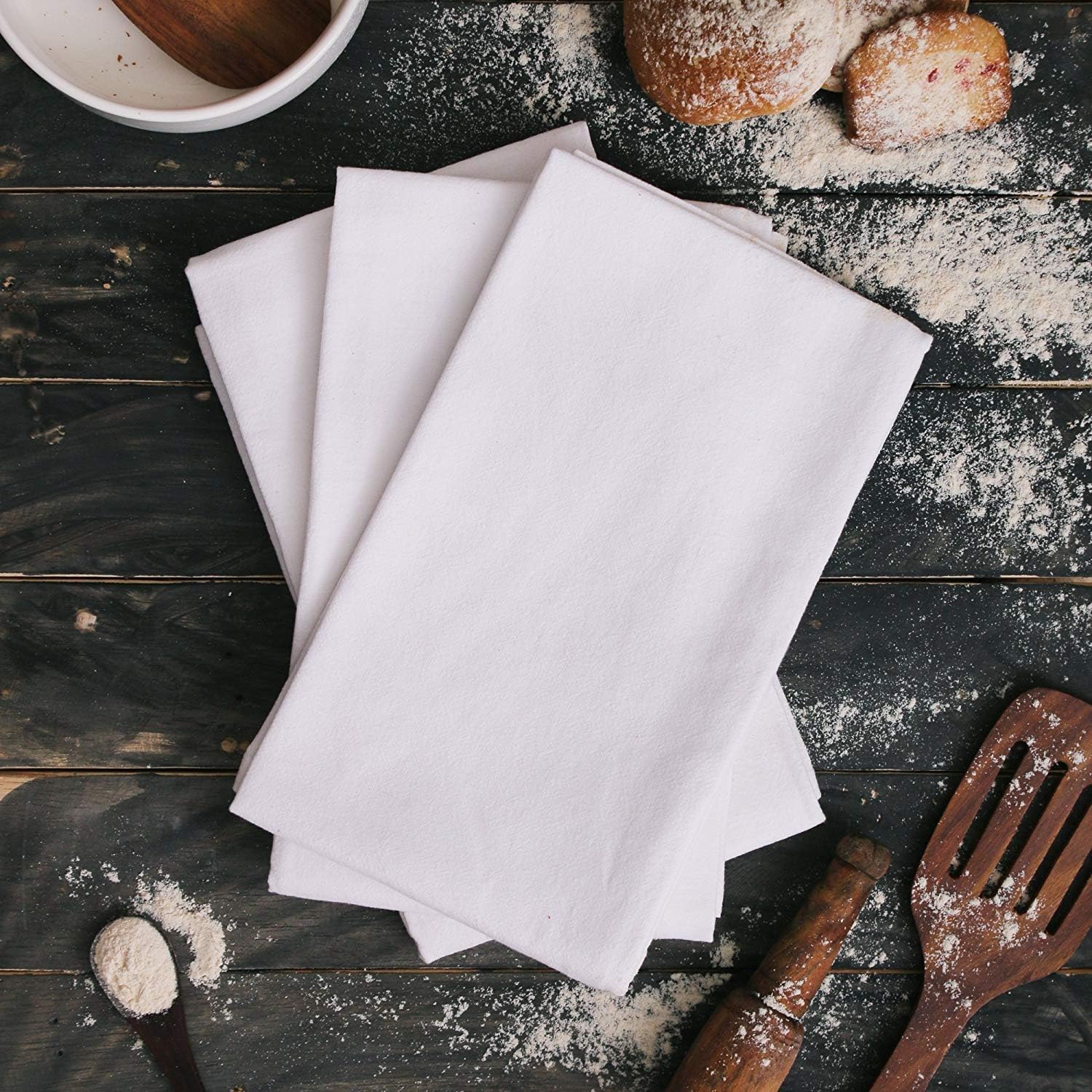 DG Collections Flour Sack Dish Towels, 100% Cotton, Set of 12 (27x27 Inches), Multi-Purpose Vintage Kitchen Towels, Very Soft,Highly Absorbent, Lint Free, Pre-Washed Tea Towels for Embroidery & Print: Home & Kitchen