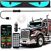 35.4"*7.56" Heavy-Duty Truck LED Devil's Eye Light Bar - Professional Grade Programmable Dynamic Lighting System with Dual Bluetooth APP & Remote Control - for Semi-Truck/Windshield Modification