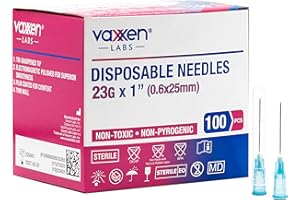 Vaxxen Labs Disposable 23G x 1" Luer Lock (Box of 100)