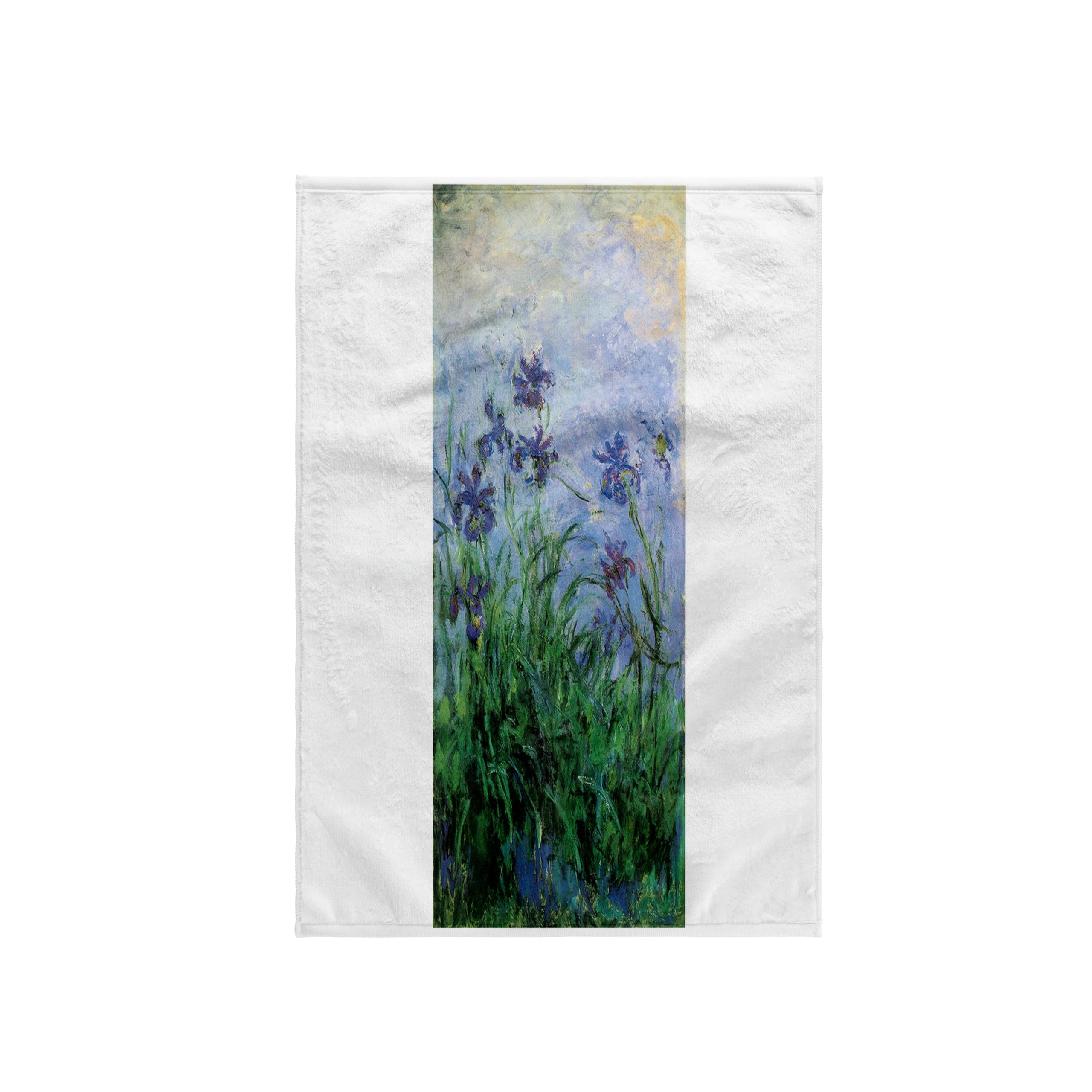 3dRose "Irises by Claude Monet C 1918-1925" Towel, Polyester/Cotton, White, 15 x 22-Inch