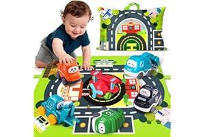 Truck Car Toys for 1 Year Old Boy with Playmat (Storage Bag)|Baby Toys 12-18 Months|Toddler Age 1-2|First Birthday Gift for 1