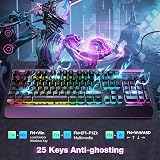 TECKNET RGB Gaming Keyboard UK Layout USB Wired 15-Zone RGB 105 Keys view 4