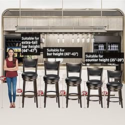 PrimeZone Swivel Bar Stools Set of 4, 26 Inch