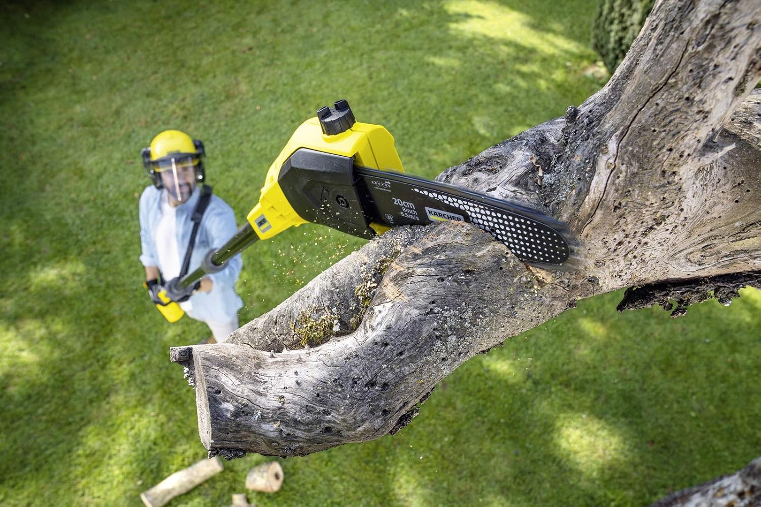 Kärcher 18v Cordless Pole Saw PSA 18-20, blade length: 20 cm, length: up to 2.90 m, automatic chain lubrication - Image 3