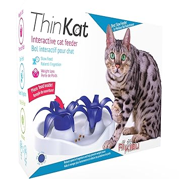 Aikiou Thin Kat Interactive Cat Bowl Slow Feed Flower Puzzle