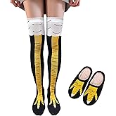 Queen Hero Funny Gifts Chicken Slippers fo Womens Mens and Novelty Chicken Leg Socks Combination Gifts