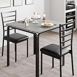GarveeHome 3-Piece Kitchen Dining Room Table Chair