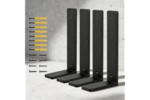 QDMXJF 8 INCH x 4 INCH Shelf Support Bracket Heavy Duty, L Shelf Brackets ,max Load 88lbs, , Metal Brackets for Shelves, Counter Bracket ,Corner Brace,Pack of 4. (8 '' x 4 '' L-Shape)