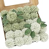 YEEFLORA Artificial Flowers, 25pcs Realistic Artificial Rose for DIY Wedding Bouquets Centerpieces Arrangements, Sage Green Dahlia Flowers with Stem for Bridal Shower Party Home Decorations