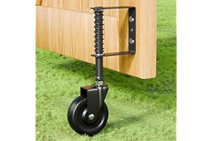 TIBEGOLD 4" Spring Loaded Gate Caster, Heavy Duty Gate Wheel for Outdoor Wooden Gate Fence, Gate Support Helper with 360° Swivel, Anti Sag Gate Kit, 220 Lbs Capacity, Black, 1 Pack