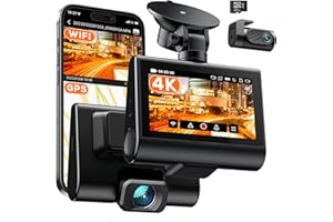 iZEEKER 4K Dash Cam Front and Rear with Wi-Fi, GPS, Dual Dash Camera for Cars with 32GB Card, 3'' IPS Touchscreen, WDR, Night