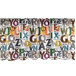Ambesonne Alphabet Window Valance, Illustration of