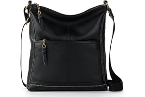 The Sak Womens Iris Crossbody in Leather Casual Purse With Adjustable Strap Zipper Pockets