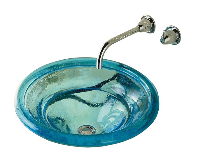 KOHLER K2276B2 Spun Glass Bathroom Sink, Aquamarine Glass Vessel