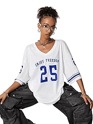 SOLY HUX Jersey Shirts for Women Oversized T-Shirt