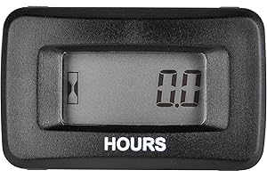 Jayron Digital LCD Induction Hour Meter, Hour Meter Gauge No Power Required,Built-in Battery, Waterproof Design, Panel Mounte