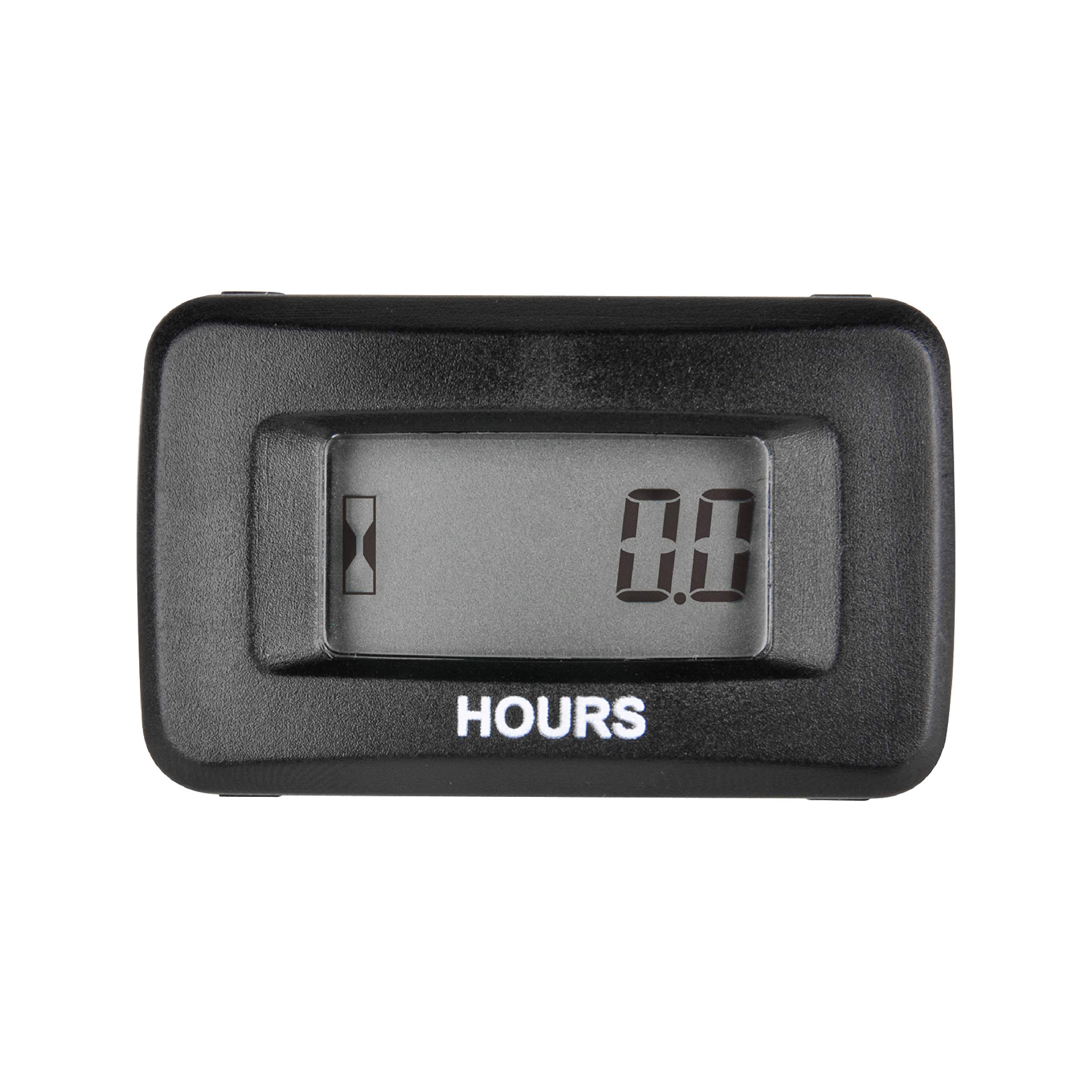 Jayron Digital LCD induction hour meter, hour meter gauge No power required,built-in battery, waterproof design, Panel Mounted,used for lawn mower, generator, road machinery, motorcycle, chainsaw ATV