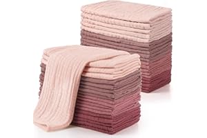 Buryeah Muslin 20 Pcs Burp Cloths Large 20" x 10" 100% Cotton 6 Layers Ultra Absorbent and Soft Hand Washcloths for Baby Drool and Messes Gentle Burp Cloth for Boys & Girls(Retro Colors)