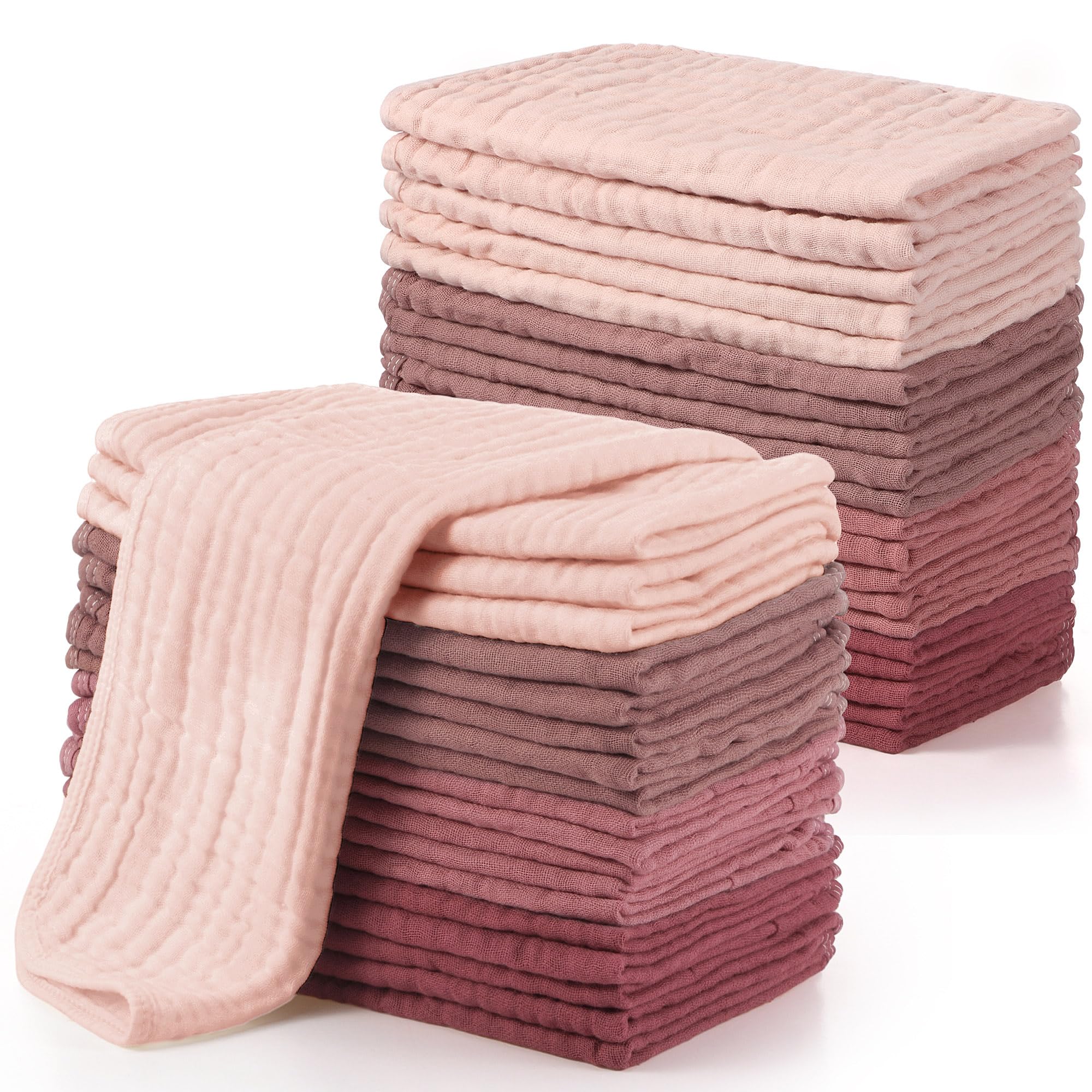 Photo 1 of Buryeah 20 Pcs Large 20 x 10 Inch Burp Cloths Multi Colors Washcloths Baby Burping Cloth Diapers 6 Absorbent Layers Face Towels (Retro Colors)