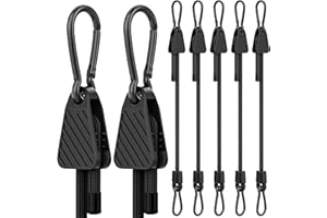 STRAPSPRO Bungee Cords with Hooks, 48 Inch Adjustable Elastic Bungee Cords with Carabiner Hooks, Easy to Adjust Bungee Rope UV Resistant for Truck Bed, SUV Trunk, Car, Bike Rack, Trash Can, Moving, Plants