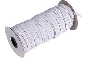 KINMINGZHU 70-Yards Length 1/4" Width White Braided Elastic Cord/Elastic