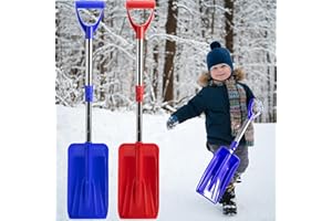 SFCDDTLG 2 Pack Adjustable Kids Snow Shovel- Detachable Kids Digging Snow Shovel with D-Grip Handle- Durable Beach Snow Shovels for Kids Outdoor Yard Garden Activities (27.5 to 33.5 Inch)