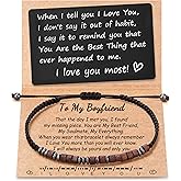 Tarsus Men Gifts for Husband Boyfriend - I Love You Morse Code Bracelets with Wallet Card - Birthday Christmas Valentines Anniversary Fathers Day