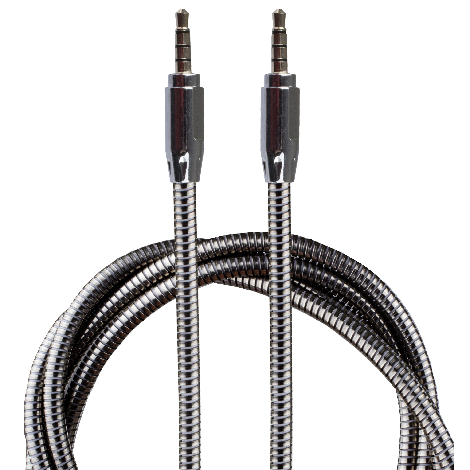 Lilware Metallic 35 Inches (90 cm) Aux Audio Cable 3.5mm Jack Male to Male Cord For Multimedia Devices - Dark Grey