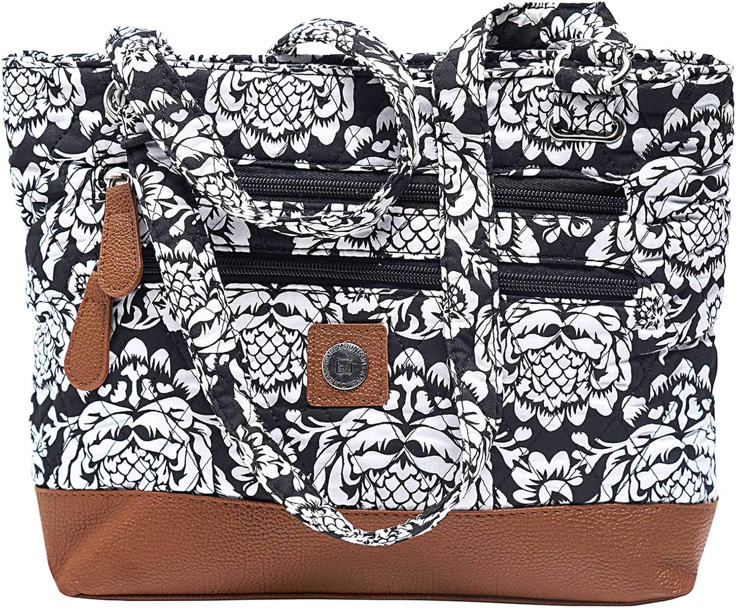 Stone Mountain Quilted Donna Tote Handbag One Size Black