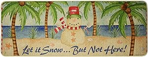 Kilipes Christmas Decorative Door Mats Snowman Winter Door Mat Tropical Holiday Welcome Mats for Front Door Let It Snow Non Slip Rubber Christmas Doormat 47x17.75 inch