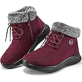 Alicegana Winter Boots for Women Warm Fur Lined Snow Shoes Slip on Ankle Booties Comfortable Anti Slip Outdoor Boots