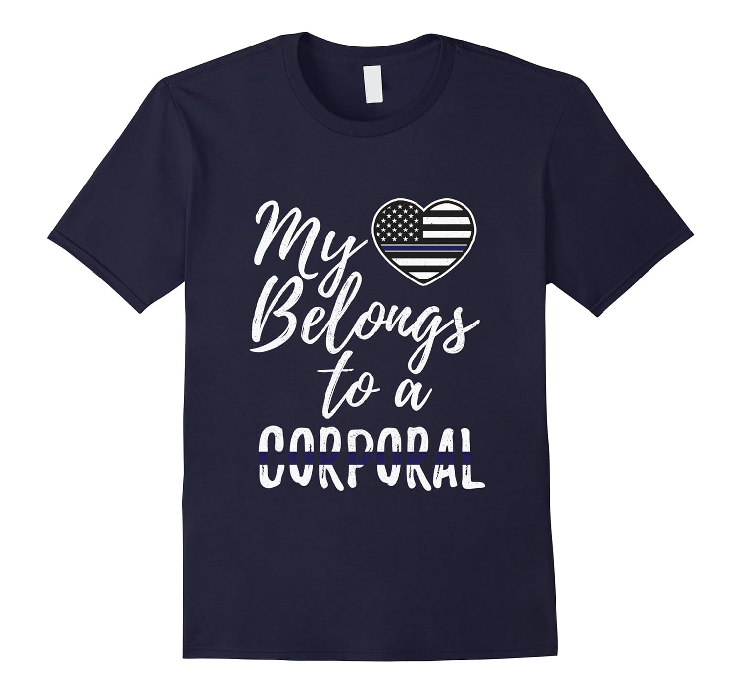 My Heart Belongs To A Police Corporal Wife Girlfriend Tee-ANZ